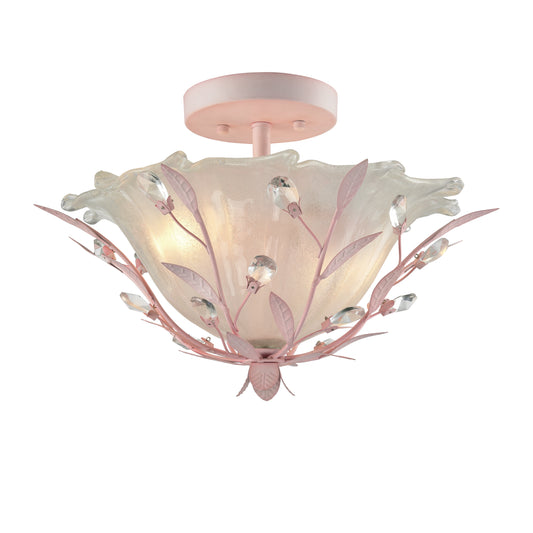 Circeo 17" 2 Light Semi Flush Mount in Light Pink