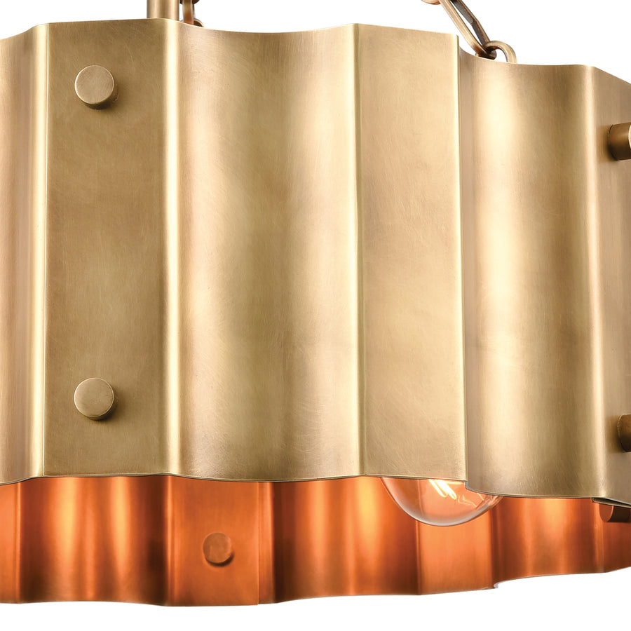 Clausten 17' 3 Light Semi Flush Mount in Brass
