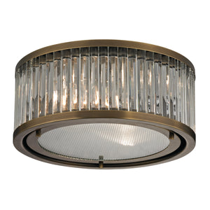 Linden Manor 12' 2 Light Flush Mount in Aged Brass