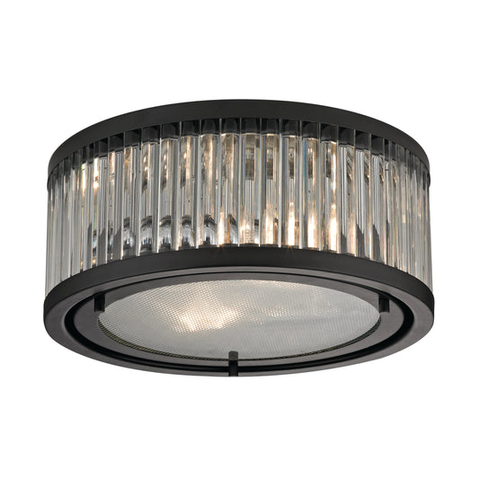 Linden Manor 12" 2 Light Flush Mount in Oil Rubbed Bronze