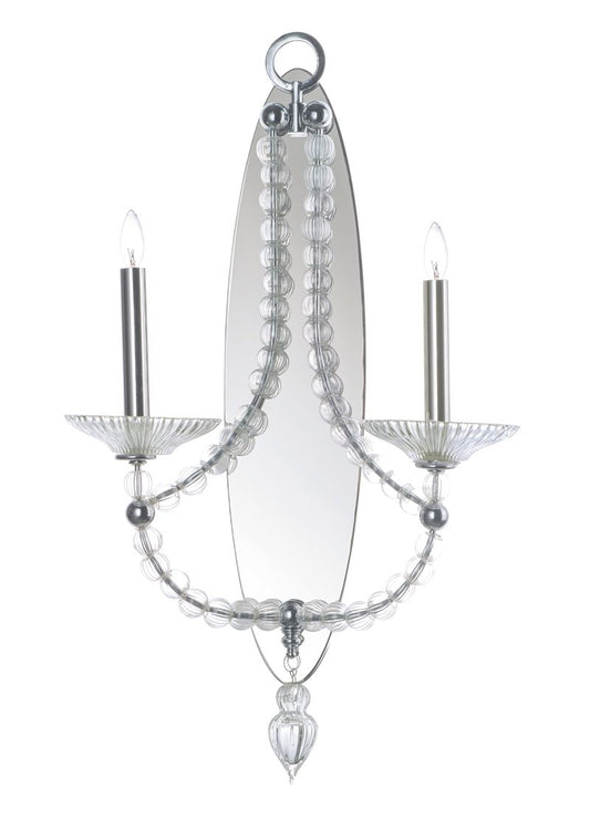 Paris 25.75" 2 Light Wall Sconce in Polished Nickel