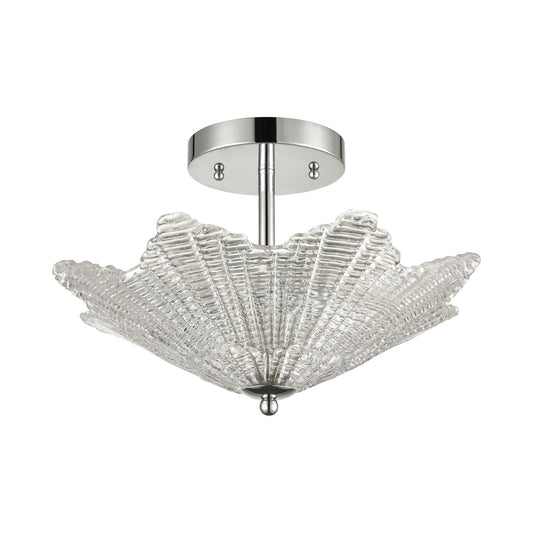 Radiance 16" 3 Light Semi Flush Mount in Polished Chrome