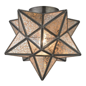 Moravian Star 11' 1 Light Flush Mount in Silver Mercury Glass & Antique Mercury