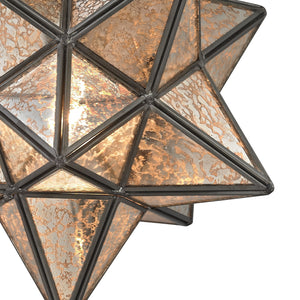 Moravian Star 11' 1 Light Flush Mount in Silver Mercury Glass & Antique Mercury