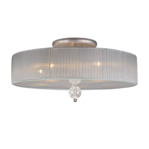 Alexis 23' 5 Light Semi Flush Mount in Antique Silver