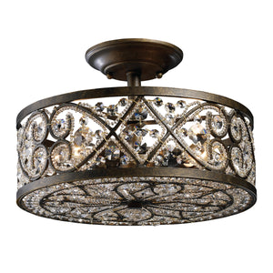 Amherst 13' 4 Light Semi Flush Mount in Antique Bronze