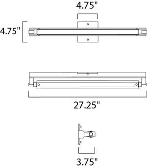 Pivot 27.25' 2 Light Wall Sconce in Polished Chrome