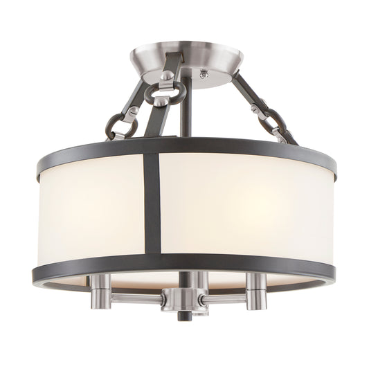 Armstrong Grove 13" 3 Light Semi Flush Mount in Espresso