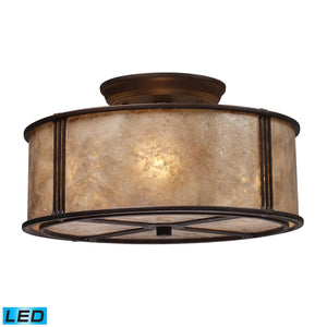 Barringer 13' 3 Light LED Semi Flush Mount in Aged Bronze