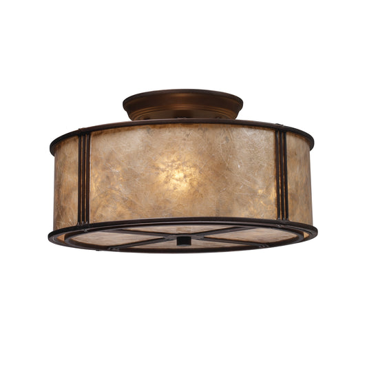 Barringer 13" 3 Light Semi Flush Mount in Aged Bronze