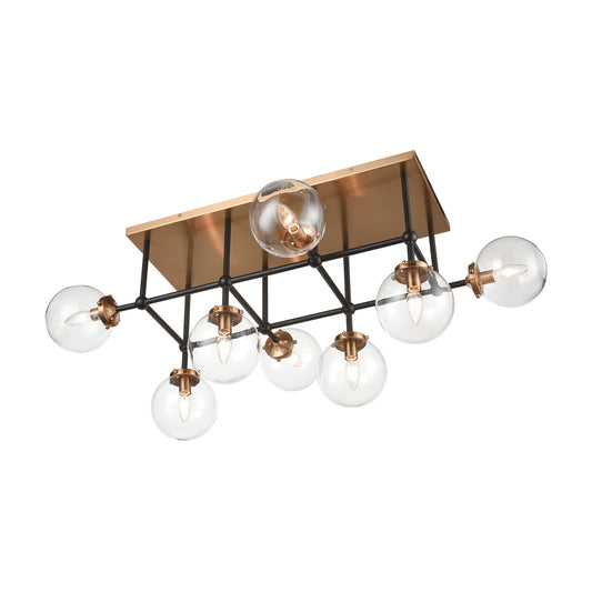 Boudreaux 42" 8 Light Semi Flush Mount in Antique Gold