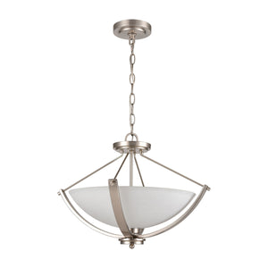 Casual Mission 20' 3 Light Semi Flush Mount in Brushed Nickel