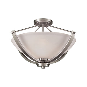 Casual Mission 20' 3 Light Semi Flush Mount in Brushed Nickel