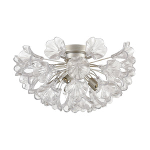 Celene 19' 5 Light Semi Flush Mount in Aged Silver