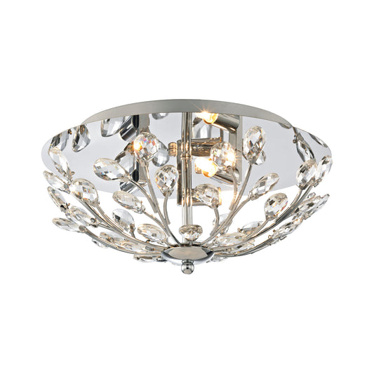 Crystique 13" 3 Light Flush Mount in Polished Chrome