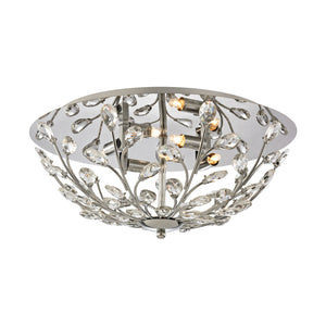 Crystique 17' 4 Light Flush Mount in Polished Chrome