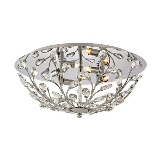 Crystique 17" 4 Light Flush Mount in Polished Chrome