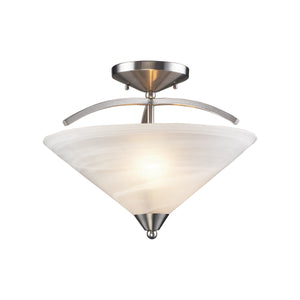 Elysburg 16' 2 Light Semi Flush Mount in Satin Nickel