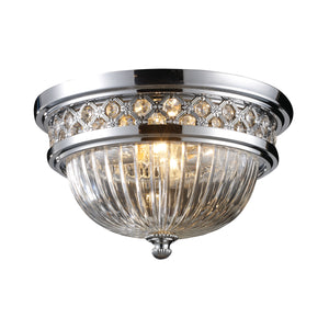 Flushmounts 13' 2 Light Round Flush Mount in Polished Chrome