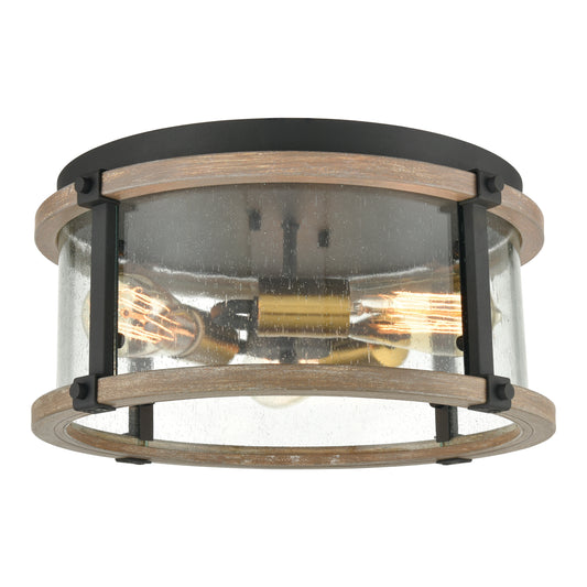 Geringer 15" 3 Light Flush Mount in Charcoal