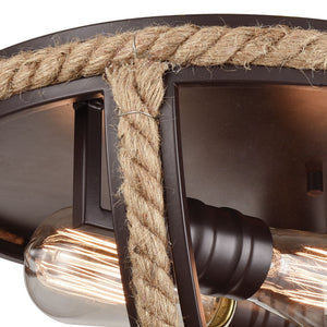 Natural Rope 13' 2 Light Flush Mount in Oil Rubbed Bronze