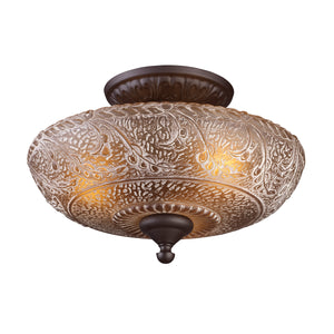 Norwich 14' 3 Light Semi Flush Mount in Oiled Bronze