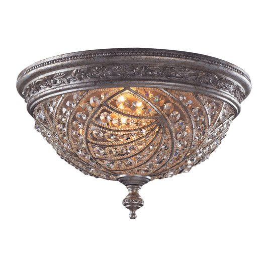 Renaissance 16" 4 Light Flush Mount in Sunset Silver