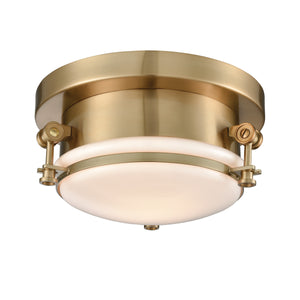 Riley 10' 1 Light Flush Mount in Satin Brass