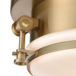 Riley 10' 1 Light Flush Mount in Satin Brass