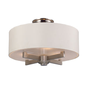 Seven Springs 18' 3 Light Semi Flush Mount in Satin Nickel