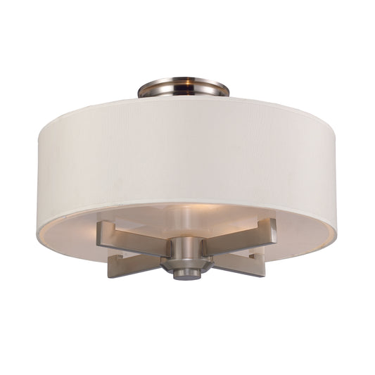 Seven Springs 18" 3 Light Semi Flush Mount in Satin Nickel