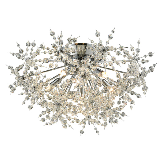 Snowburst 21" 6 Light Semi Flush Mount in Polished Chrome