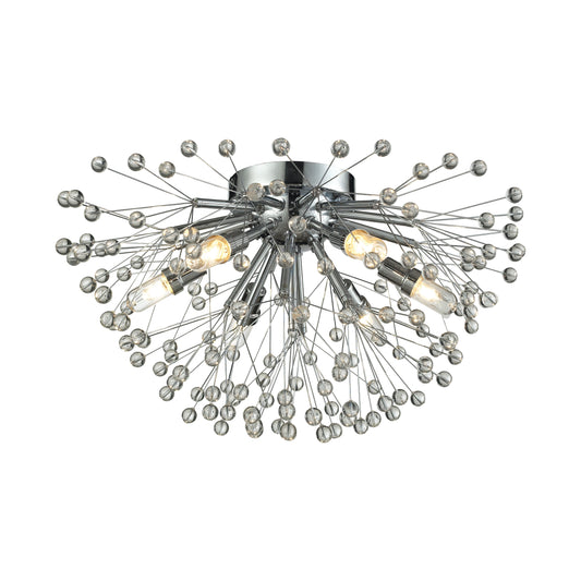 Starburst 19" 6 Light Flush Mount in Polished Chrome