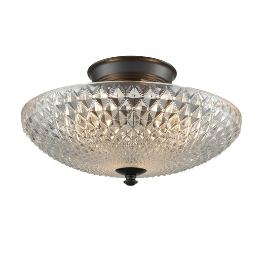 Sweetwater 14" 3 Light Semi Flush Mount in Oil Rubbed Bronze