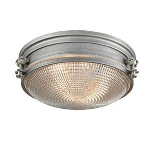 Sylvester 14' 2 Light Flush Mount in Weathered Zinc