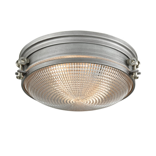 Sylvester 14" 2 Light Flush Mount in Weathered Zinc