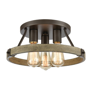 Transitions 14' 3 Light Semi Flush Mount in Oil Rubbed Bronze