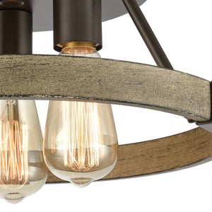 Transitions 14' 3 Light Semi Flush Mount in Oil Rubbed Bronze