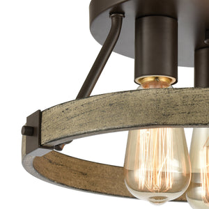 Transitions 14' 3 Light Semi Flush Mount in Oil Rubbed Bronze