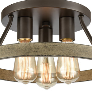 Transitions 14' 3 Light Semi Flush Mount in Oil Rubbed Bronze