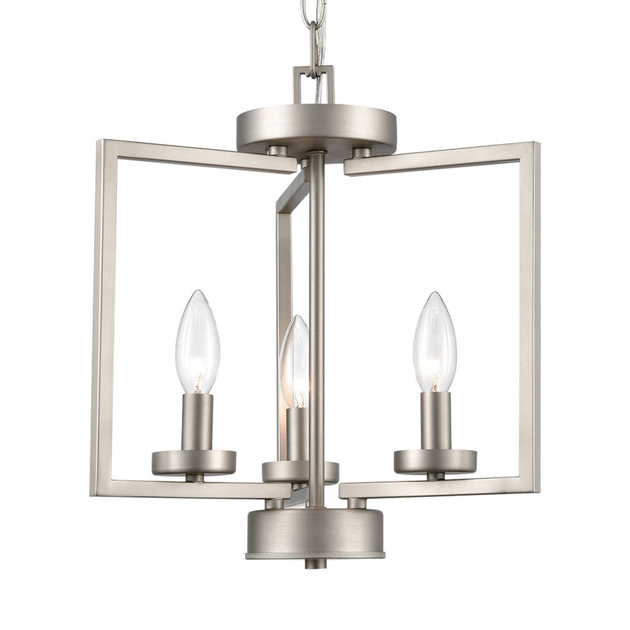 West End 14.5' 3 Light Semi Flush Mount in Brushed Nickel