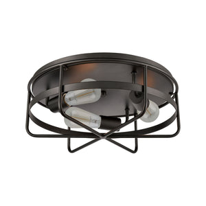 Wickshire 16' 3 Light Flush Mount in Matte Black