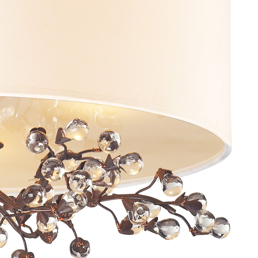 Winterberry 16' 3 Light Semi Flush Mount in Antique Darkwood