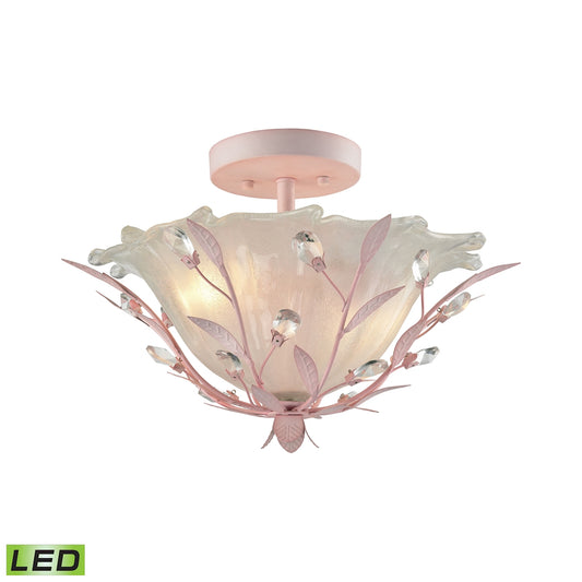 Circeo 17" 2 Light LED Semi Flush Mount in Light Pink