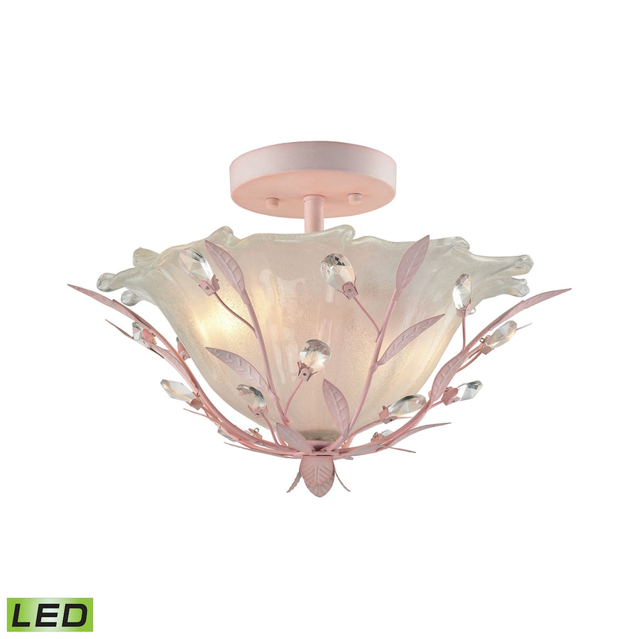 Circeo 17' 2 Light LED Semi Flush Mount in Light Pink