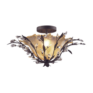 Circeo 24' 2 Light Semi Flush Mount in Deep Rust