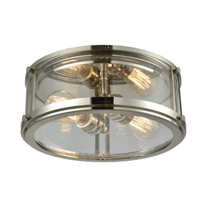 Coby 13' 2 Light Flush Mount in Polished Nickel