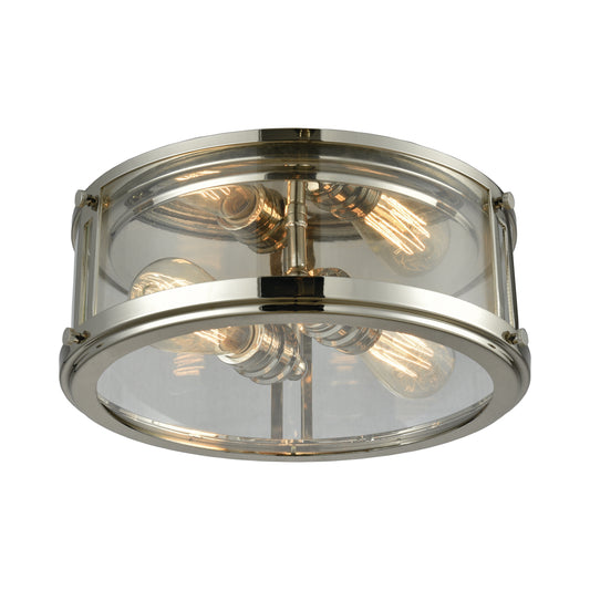 Coby 13" 2 Light Flush Mount in Polished Nickel