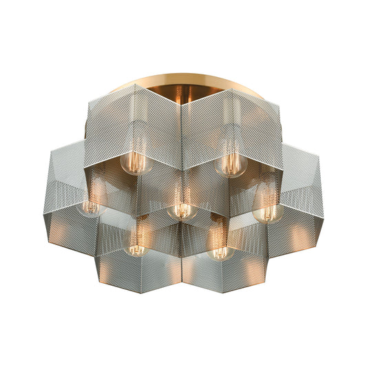 Compartir 19" 7 Light Semi Flush Mount in Polished Nickel