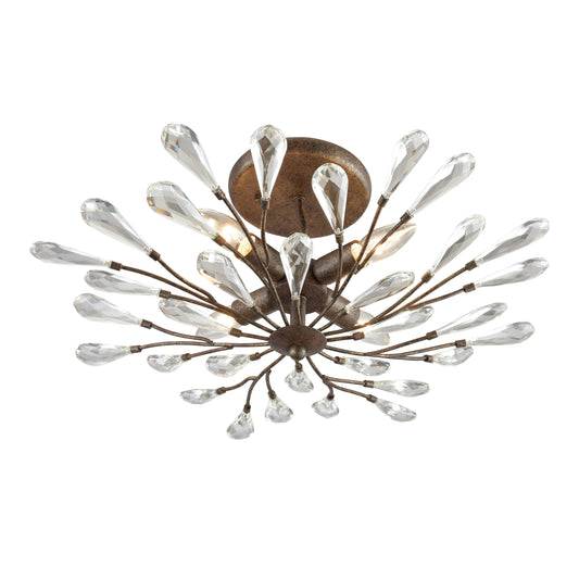 Crislett 22" 4 Light Semi Flush Mount in Sunglow Bronze